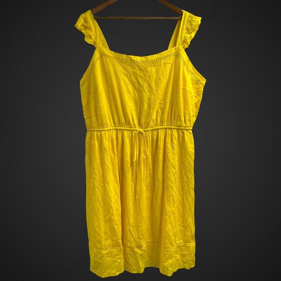 LOFT by Ann Taylor Yellow Sundress Ruffle Trim 26 Plus Size - Picture 1 of 7